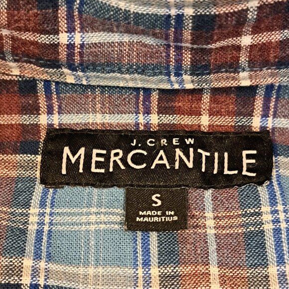 J. Crew Men's Small Mercantile Long Sleeve Button Down Plaid Shirt Style #J4597 - Picture 2 of 15